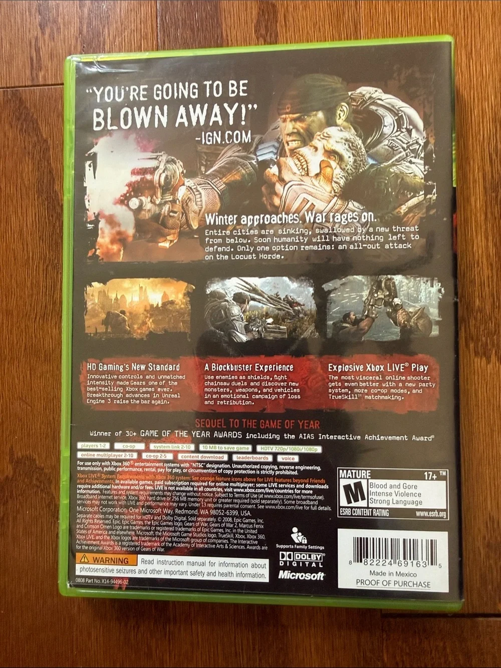 Gears of War 2 Xbox 360 Video Game Complete with Manual